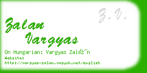 zalan vargyas business card